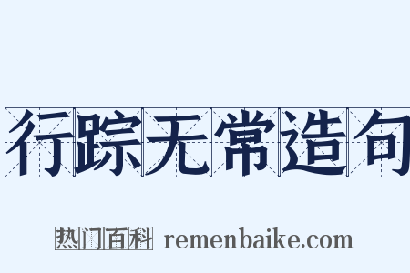 行踪无常造句是什么意思的图片